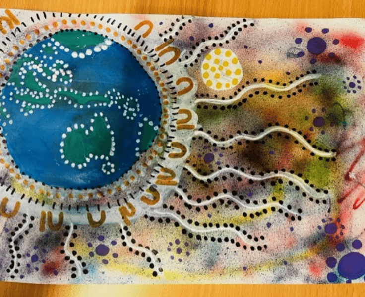 An original artwork created by Willow A - Gunagala. Finalist in the 2023 Reconciliation Art Challenge